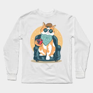 Coffee Cat Long Sleeve T-Shirt